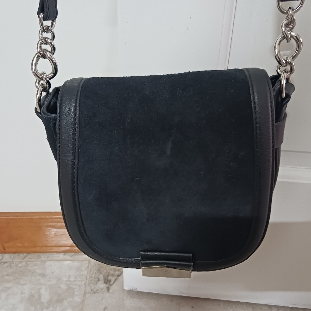 Simply Vera Vera Wang Black Suede Crossbody Bag